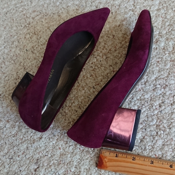 The STUART POWER BLOCK pump heels in rich burgundy size 6M - Picture 12 of 15